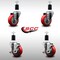 Service Caster 3.5'' SS Red Poly Wheel Swivel 1-1/2'' Expanding Stem Caster Set 2 Brakes, 4PK SCC-SSEX20S3514-PPUB-RED-2-TLB-2-112 - alternate 4